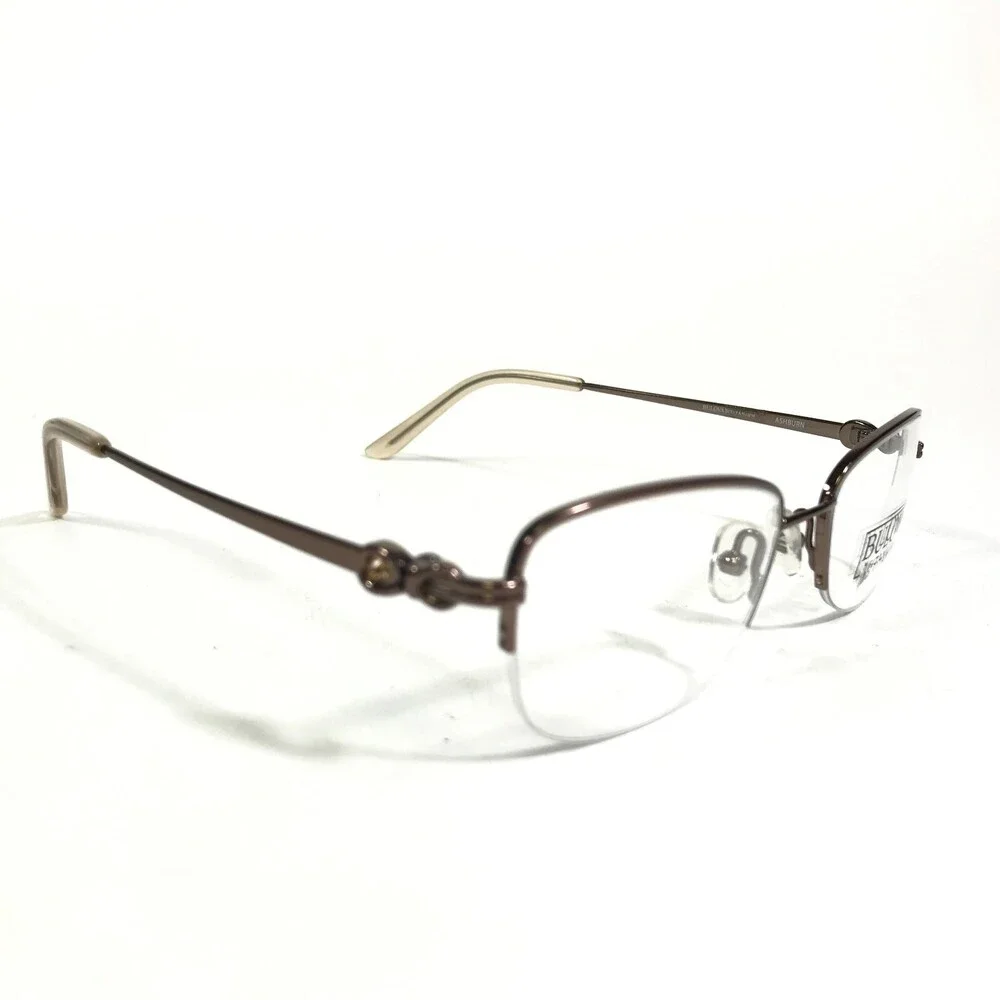 Bulova Eyeglasses Frames ASHBURN BROWN Rectangular Half Rim 52-18-135